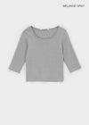 [B-BASIC] Standard U-Neck 3/4 Sleeve T-shirt (2SIZE)