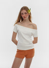 [B-BASIC] Standard Off-Shoulder Short Sleeve T-Shirt 2SIZE