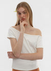 [B-BASIC] Standard Off-Shoulder Short Sleeve T-Shirt 2SIZE