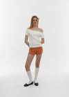 [B-BASIC] Standard Off-Shoulder Short Sleeve T-Shirt 2SIZE