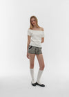 [B-BASIC] Standard Off-Shoulder Short Sleeve T-Shirt 2SIZE