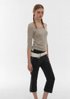 [B-BASIC] Standard U-Neck 3/4 Sleeve T-shirt (2SIZE)