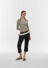 [B-BASIC] Standard U-Neck 3/4 Sleeve T-shirt (2SIZE)