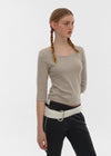 [B-BASIC] Standard U-Neck 3/4 Sleeve T-shirt (2SIZE)