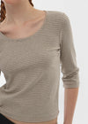 [B-BASIC] Standard U-Neck 3/4 Sleeve T-shirt (2SIZE)