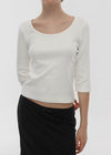 [B-BASIC] Standard U-Neck 3/4 Sleeve T-shirt (2SIZE)