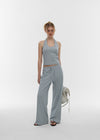 [B-BASIC] Summer Stripe Wide Banded Pants