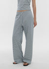 [B-BASIC] Summer Stripe Wide Banded Pants