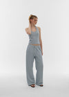 [B-BASIC] Summer Stripe Wide Banded Pants
