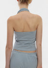 [B-BASIC] Summer Stripe Halter Sleeveless