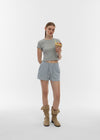 [B-BASIC] Cool Standard Round Crop Short Sleeve T-shirt (2SIZE)