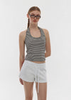 [B-BASIC] Summer Stripe Halter Sleeveless