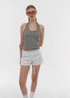 [B-BASIC] Summer Stripe Halter Sleeveless