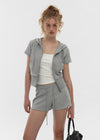 [B-BASIC] Airswet Slim Short Sleeve Hood Zipup