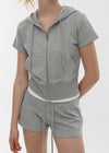 [B-BASIC] Airswet Slim Short Sleeve Hood Zipup