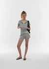 [B-BASIC] Airswet Slim Short Sleeve Hood Zipup