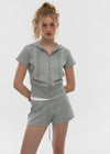 [B-BASIC] Airswet Slim Short Sleeve Hood Zipup
