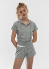 [B-BASIC] Airswet Slim Short Sleeve Hood Zipup