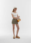 [B-BASIC] Cool Standard U-neck Crop Short Sleeve T-shirt (2SIZE)