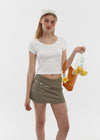 [B-BASIC] Cool Standard U-neck Crop Short Sleeve T-shirt (2SIZE)