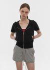 [B-BASIC] Airswet Slim Short Sleeve Hood Zipup