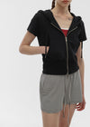 [B-BASIC] Airswet Slim Short Sleeve Hood Zipup