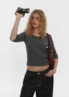 [B-BASIC] Standard U-Neck 3/4 Sleeve T-shirt (2SIZE)