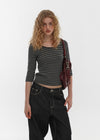 [B-BASIC] Standard U-Neck 3/4 Sleeve T-shirt (2SIZE)