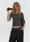 [B-BASIC] Standard U-Neck 3/4 Sleeve T-shirt (2SIZE)