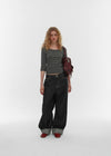 Widusson Non-Fade Balloon Wide Denim Pants