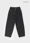 Widusson Non-Fade Balloon Wide Denim Pants