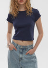[B-BASIC] Cool Standard Round Crop Short Sleeve T-shirt (2SIZE)