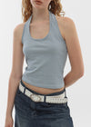 [B-BASIC] Summer Stripe Halter Sleeveless