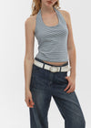 [B-BASIC] Summer Stripe Halter Sleeveless
