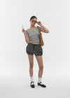 [B-BASIC] Cool Standard U-neck Crop Short Sleeve T-shirt (2SIZE)
