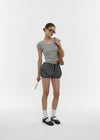 [B-BASIC] Cool Standard U-neck Crop Short Sleeve T-shirt (2SIZE)