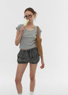 [B-BASIC] Cool Standard U-neck Crop Short Sleeve T-shirt (2SIZE)