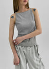 Batzco Ribbed Boat Neck Sleeveless