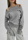 Deluver Loose Fit Off-Shoulder Long Sleeve T-Shirt