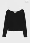 Deluver Loose Fit Off-Shoulder Long Sleeve T-Shirt