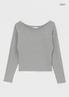 Deluver Loose Fit Off-Shoulder Long Sleeve T-Shirt