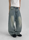 Suique One-Tuck Wide Denim Pants