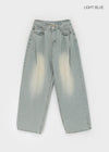 Suique One-Tuck Wide Denim Pants