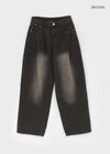 Suique One-Tuck Wide Denim Pants