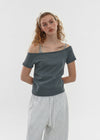[B-BASIC] Standard Off-Shoulder Short Sleeve T-Shirt 2SIZE