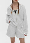 [B-BASIC] Airsweat Lockerer Fit Kapuzen-Zip-Up