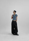 Widusson Non-Fade Balloon Wide Denim Pants