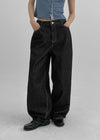 Widusson Non-Fade Balloon Wide Denim Pants