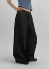 Widusson Non-Fade Balloon Wide Denim Pants