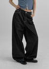 Widusson Non-Fade Balloon Wide Denim Pants